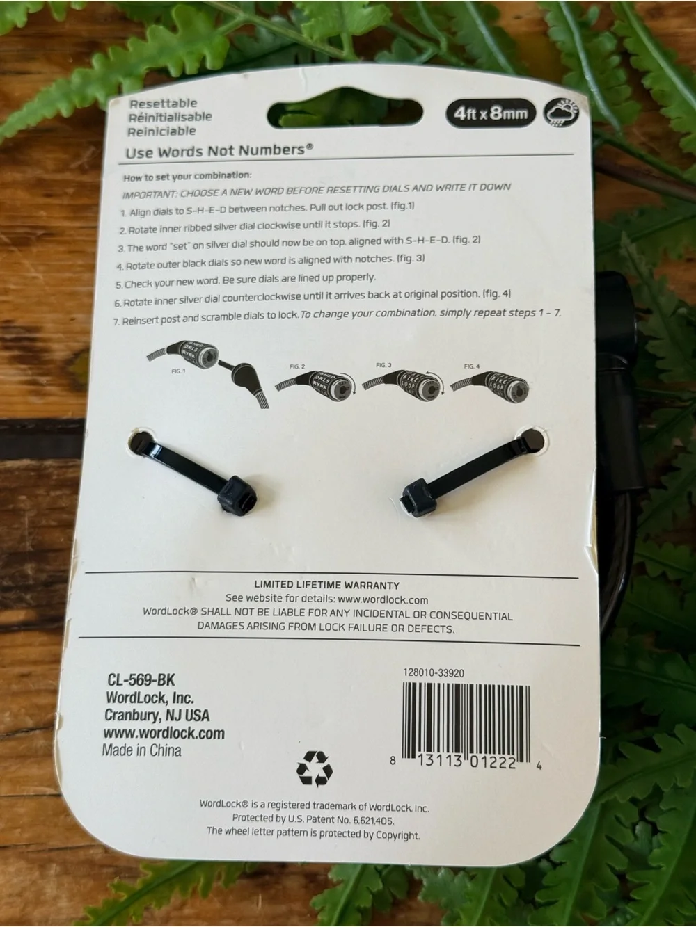 ⚡️ Resettable Combination Cable Lock - 4ft 8mm - NWT